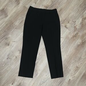 Black Curvy Riviera Slim Pants in Doubleweave Size 4